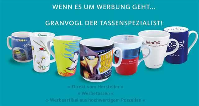 Tassen Werbemittel von Werbebecher Granvogl